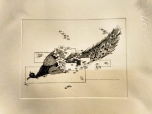 Guillaume-LANDEMAINE-3-Variation-sur-la-toile-de-Franz-Sniders-NATURE-MORTE-DE GIBIERS-de-volailles-et-de-fruits-gravure-25x30cm